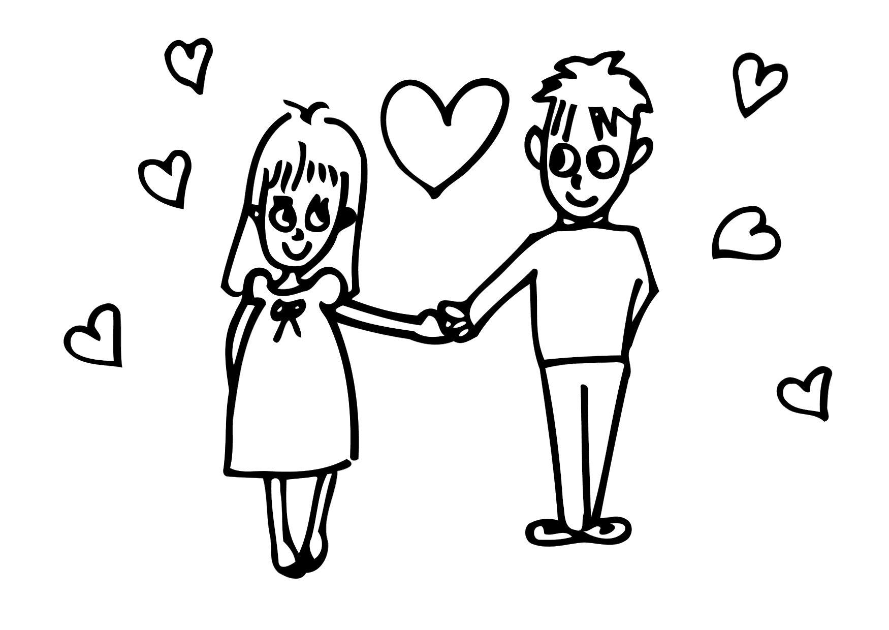 Dibujo para colorear Enamorados - Img 12507