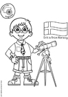 Dibujos para colorear Erik con bandera de Noruega