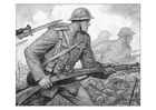 Dibujos para colorear Escena de la primera guerra mundial