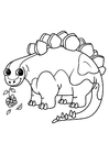 Dibujos para colorear estegosaurio con flor