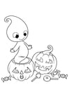 Dibujos para colorear Fantasma de halloween