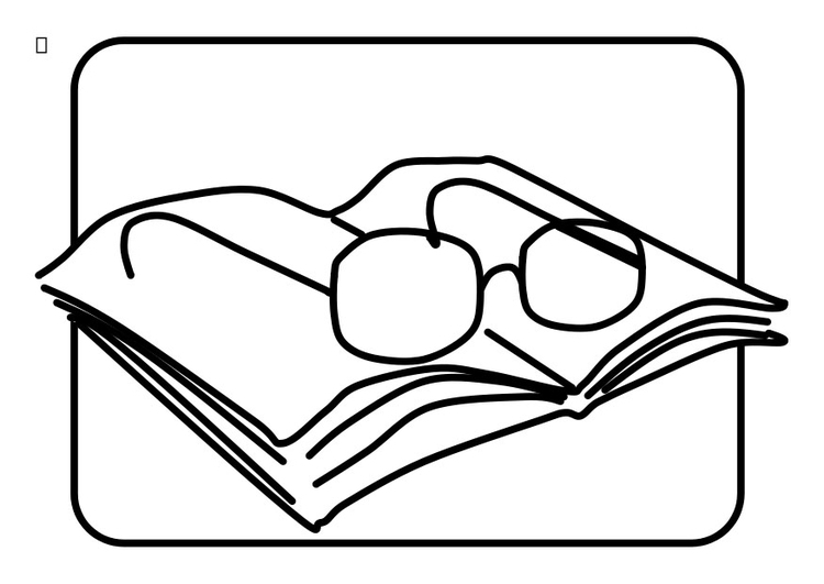 Dibujo para colorear gafas de lectura