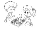 Dibujos para colorear jugar al ajedrez