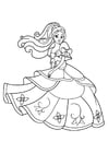 Dibujos para colorear la princesa esta bailando