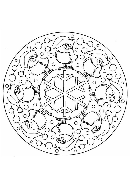 Dibujo para colorear Mandala - navidad