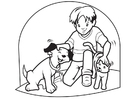 Dibujos para colorear Mascotas perro y gato