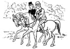 Dibujos para colorear montar a caballo