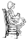 Dibujos para colorear Niña en silla
