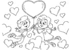 Dibujos para colorear niños San Valentín 