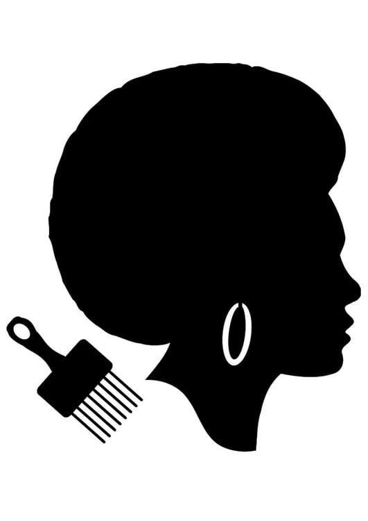 Dibujo para colorear peinado de mujer africana