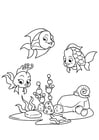 Dibujos para colorear pescar con amigos