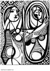 Dibujos para colorear Picasso - niña frente al espejo