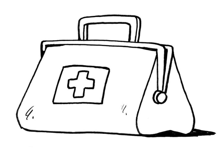 Dibujo para colorear Primeros auxilios - maletin del mÃ©dico