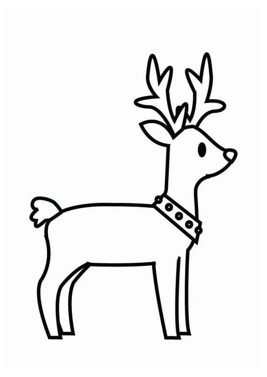 Dibujo para colorear reno de Navidad