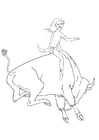 Dibujos para colorear Rodeo con bisonte