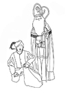 Dibujos para colorear San Nicolás y Piet