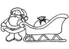Dibujos para colorear Santa Claus con trineo