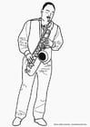 Dibujos para colorear Saxofonista