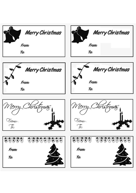 Dibujo para colorear tarjetas para regalos de navidad