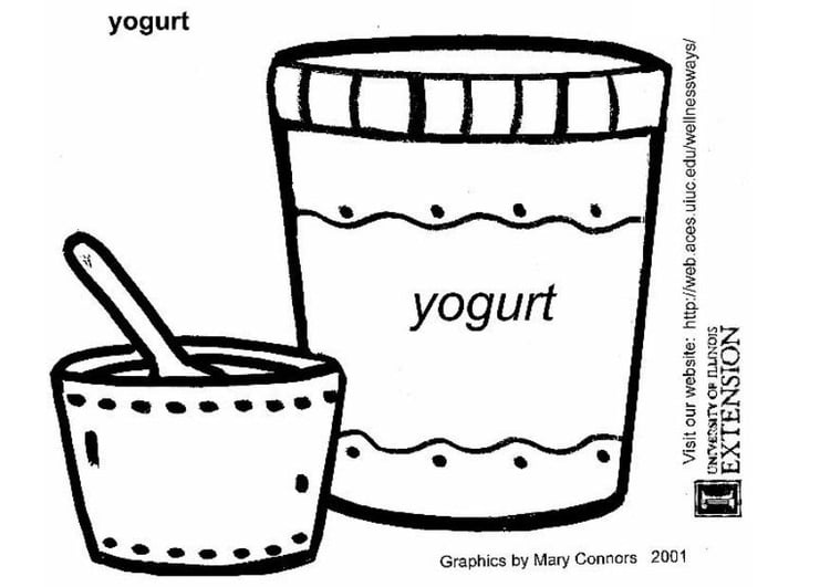 Dibujo para colorear Yogur