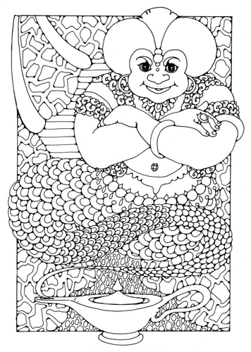 Dibujo para colorear El genio de la lámpara