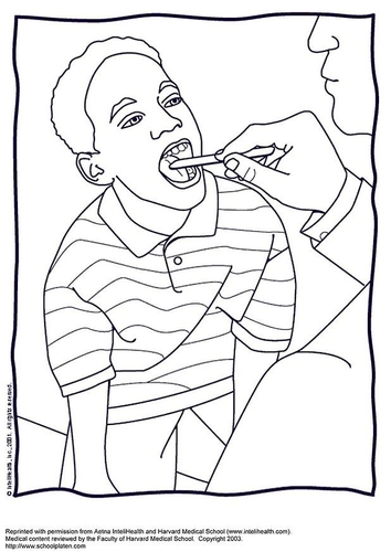 Dibujo para colorear Exploración de la garganta