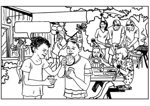 Dibujo para colorear Fiesta de cumpleaños