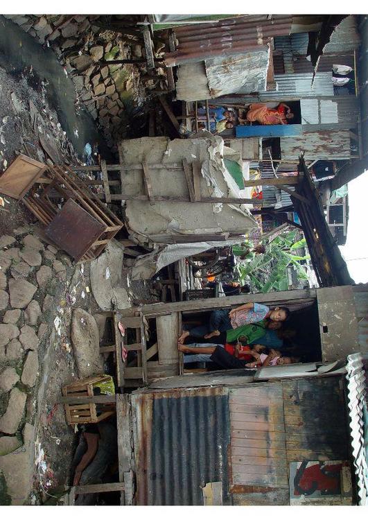 Barrio marginal en Jakarta