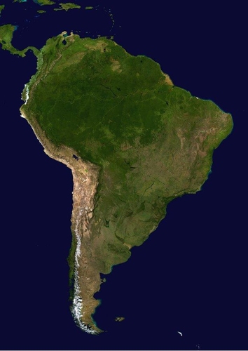 Foto de satélite de América del Sur