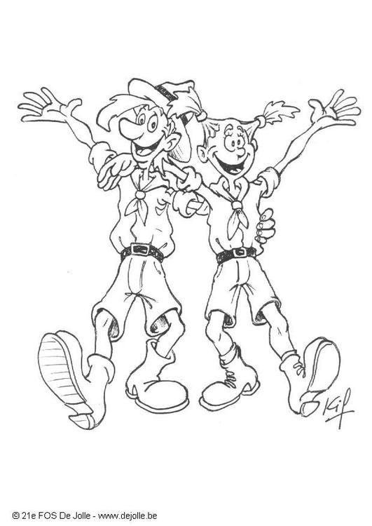 Exploradores, niño y niña