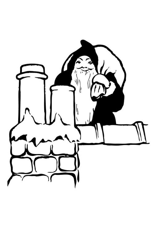 Papá Noel en un tejado