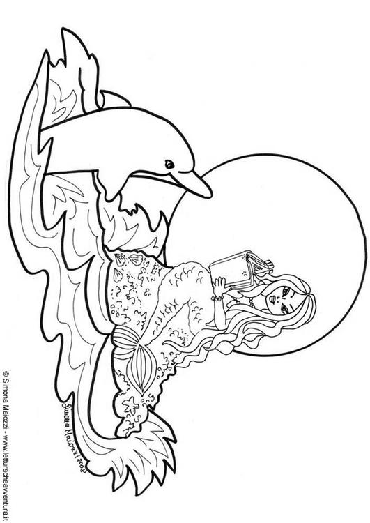 Sirena con delfín
