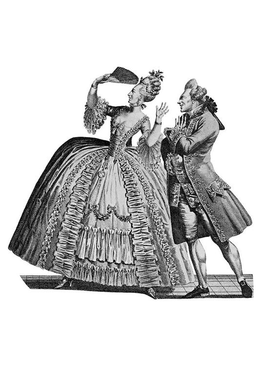 Traje en la corte francesa, 1778