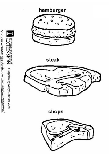 Hamburguesa, filete, chuleta