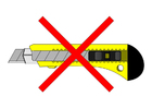 Imagenes prohibido acceder con un cúter