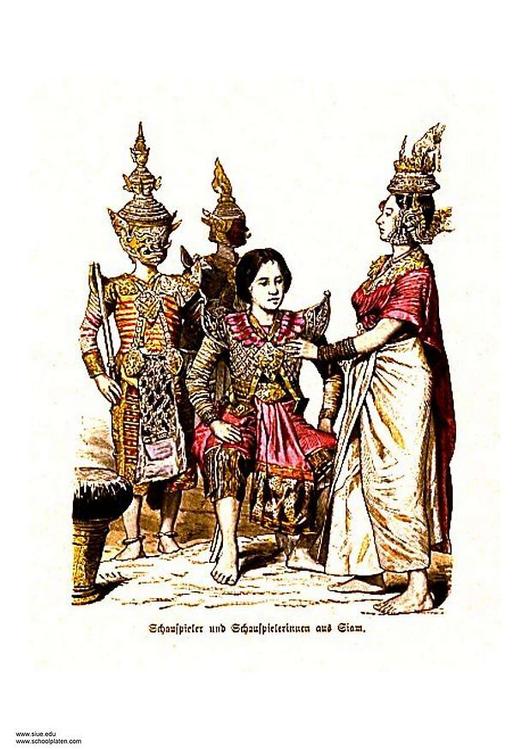 Tailandeses bailando en el siglo XIX