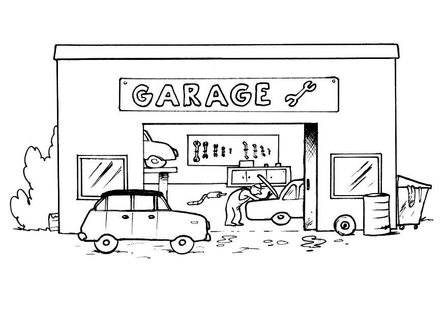 garaje Dibujo para colorear garaje