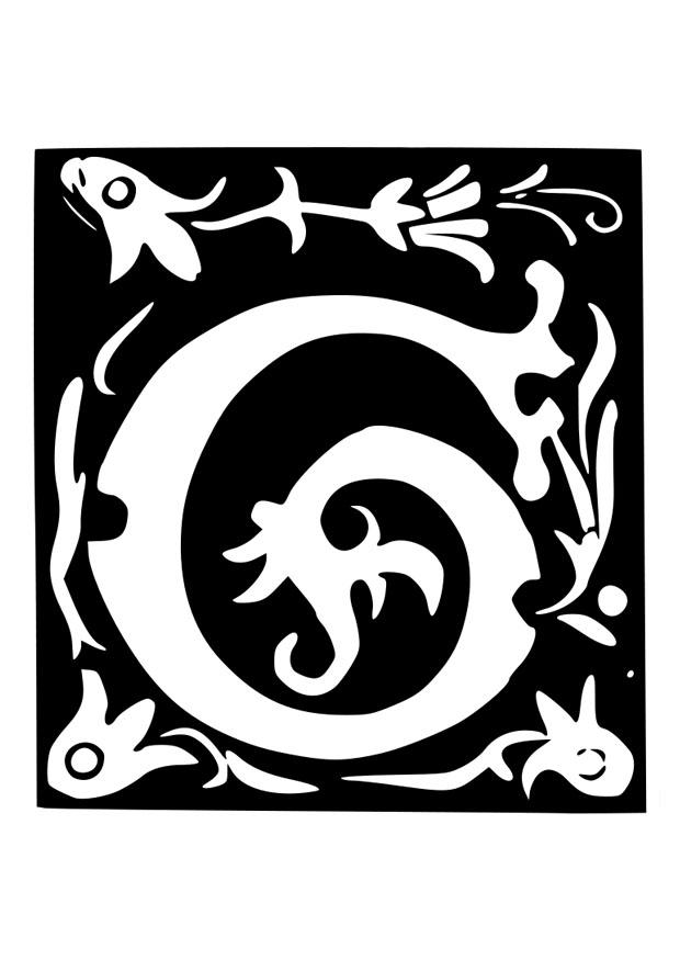 letra decorativa - g Dibujo para colorear letra decorativa - g
