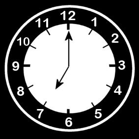 reloj a las 7 Dibujo para colorear reloj a las 7