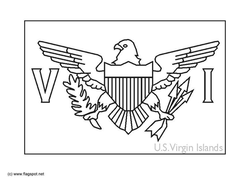 Dibujo para colorear Islas Vírgenes EEUU