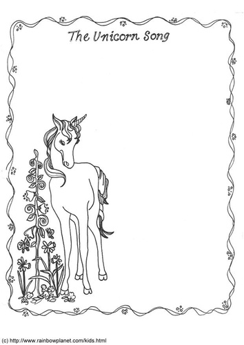Dibujo para colorear La canción del unicornio