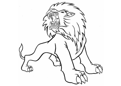 León enfadado