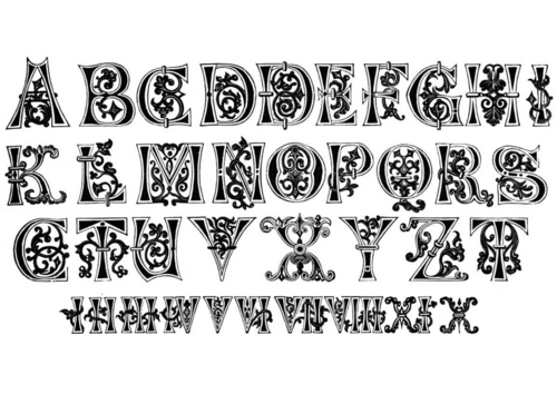 Dibujo para colorear Letras y números del siglo XI