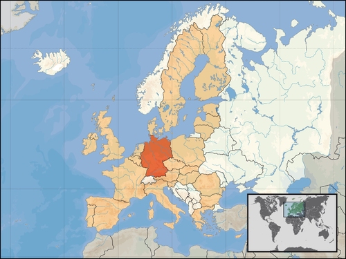 Imagen localización de Alemania en a UE de 2008