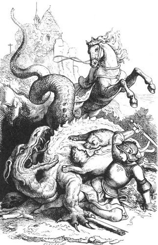Dibujo para colorear Lucha con el dragón