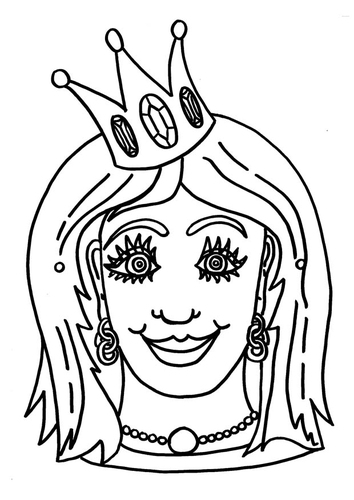 Dibujo para colorear Máscara de princesa