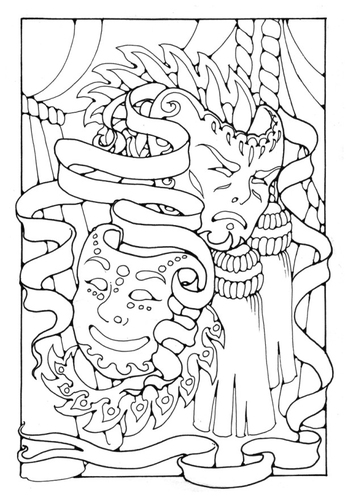 Dibujo para colorear Máscaras