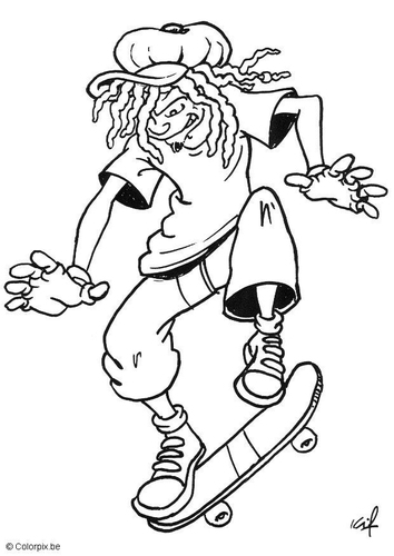 Dibujo para colorear Patinador de monopatín