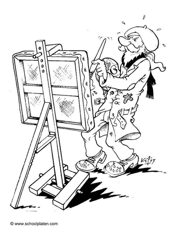 Dibujo para colorear Pintor artístico