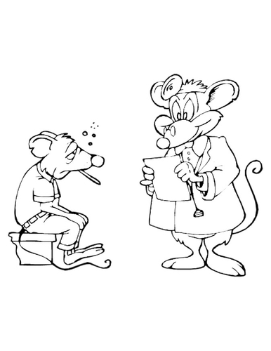 Dibujo para colorear Ratón doctor